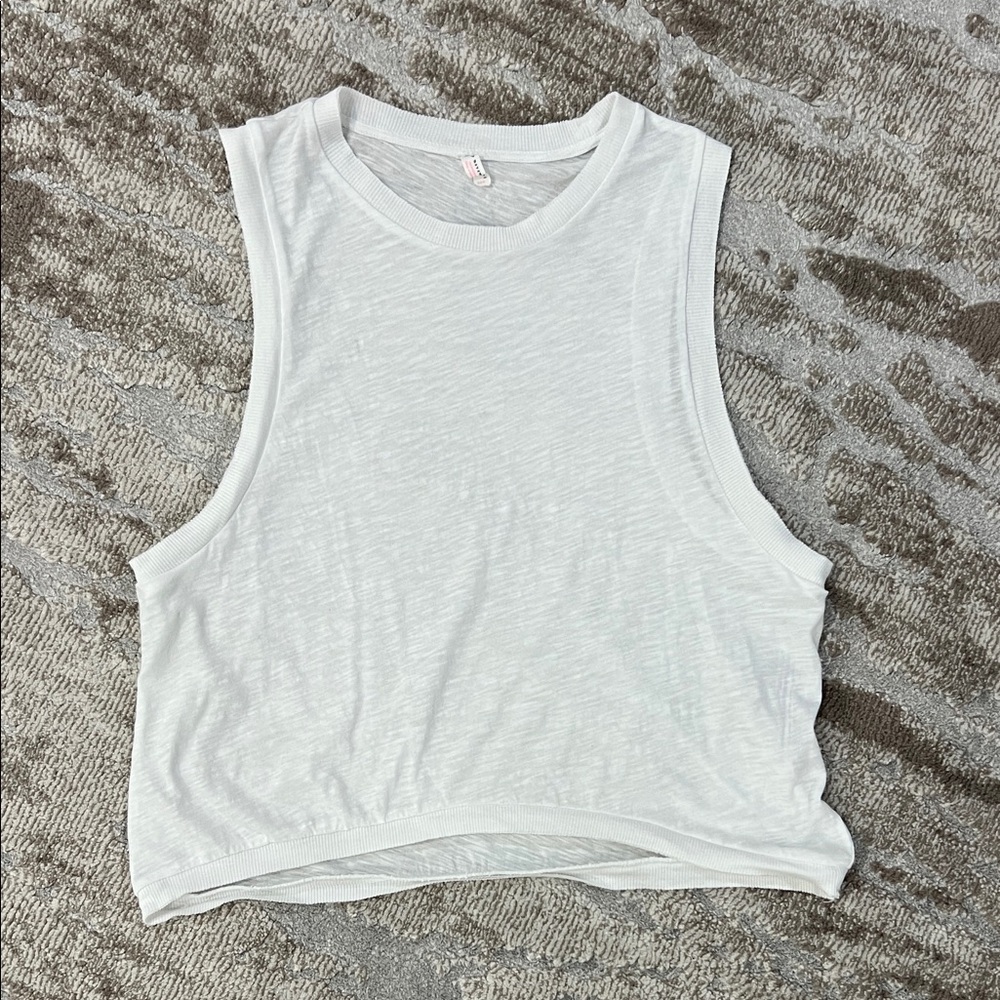 Free People White Sleeveless Tank